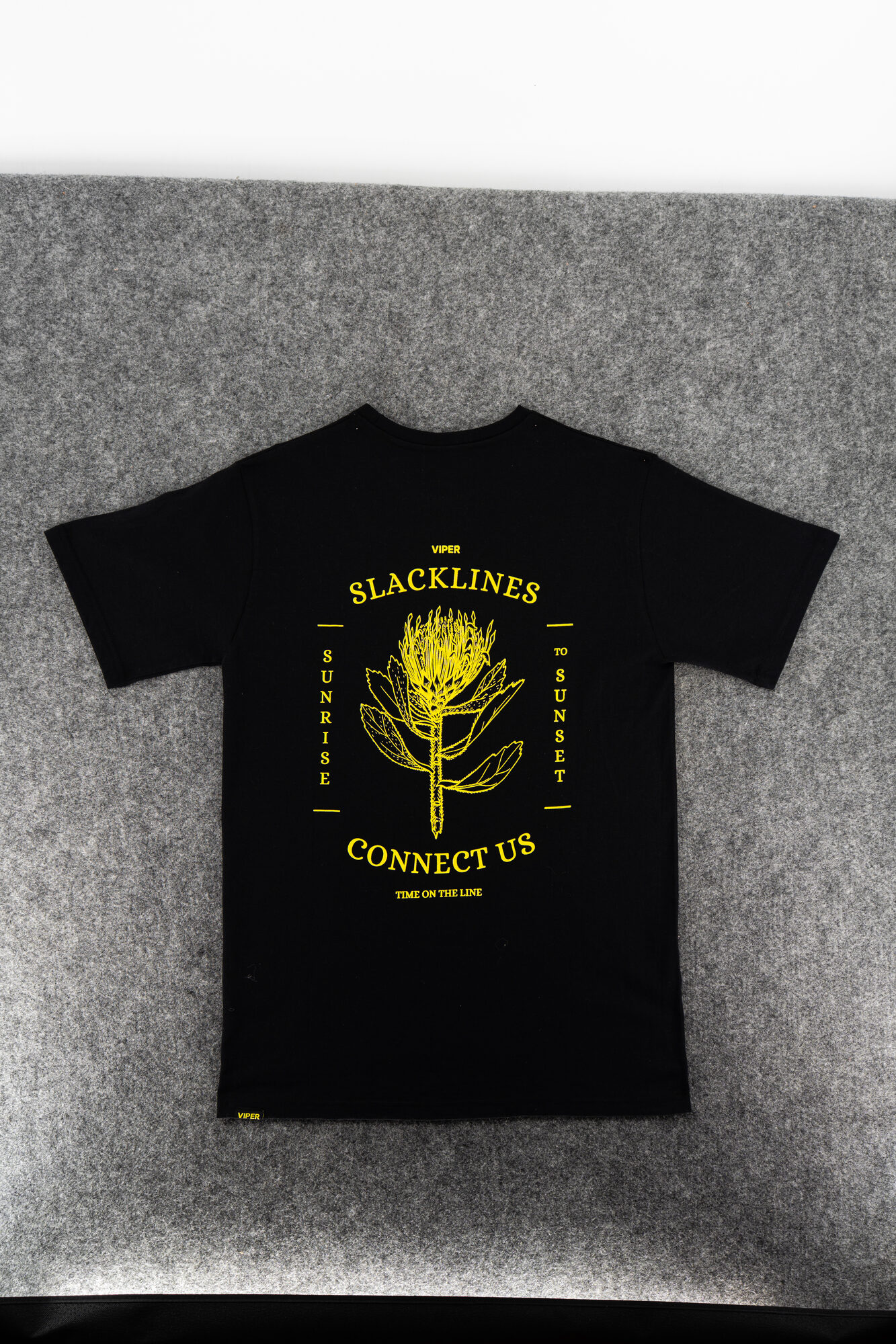 Studio product photographs showing Viper garments and graphic details.